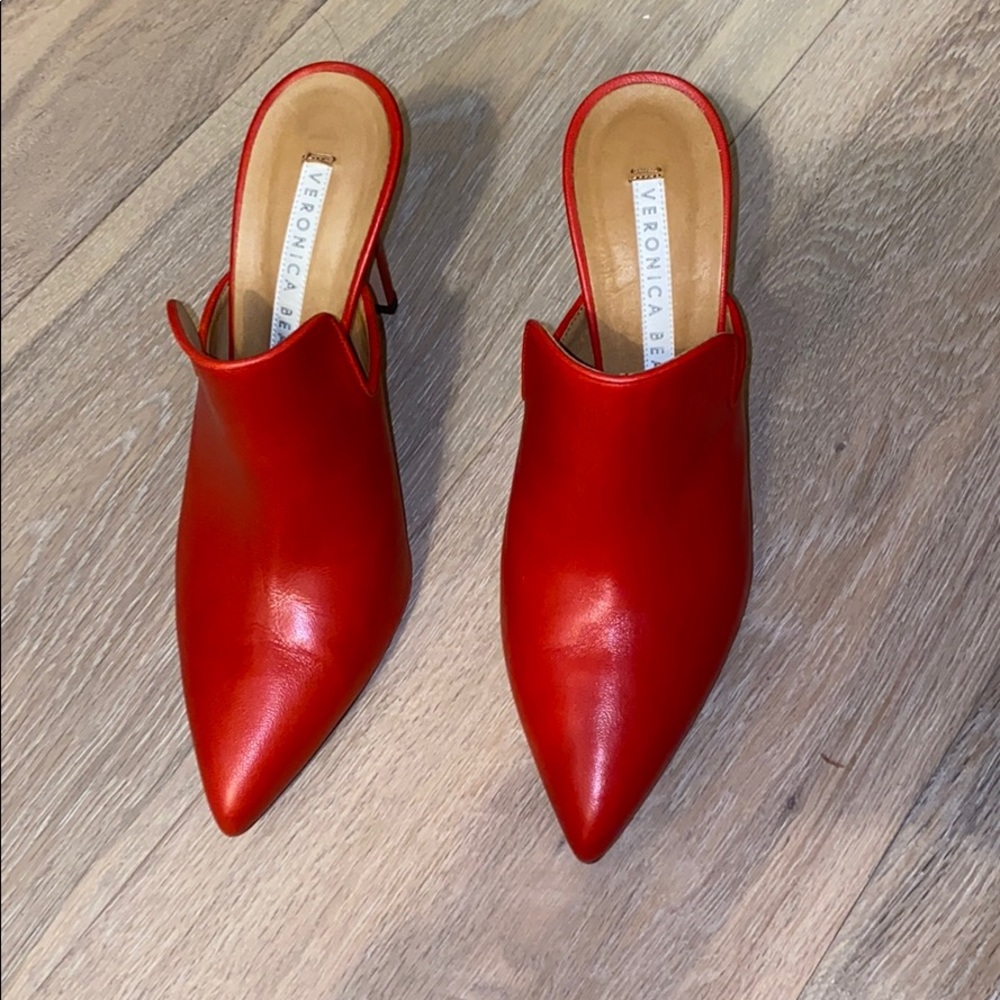 Veronica Beard red mules